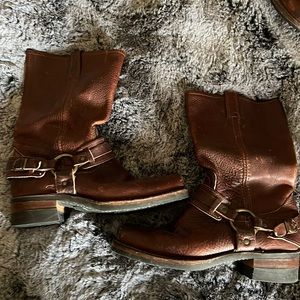 Distressed leather boots. 1.5 inch heel. Gently worn